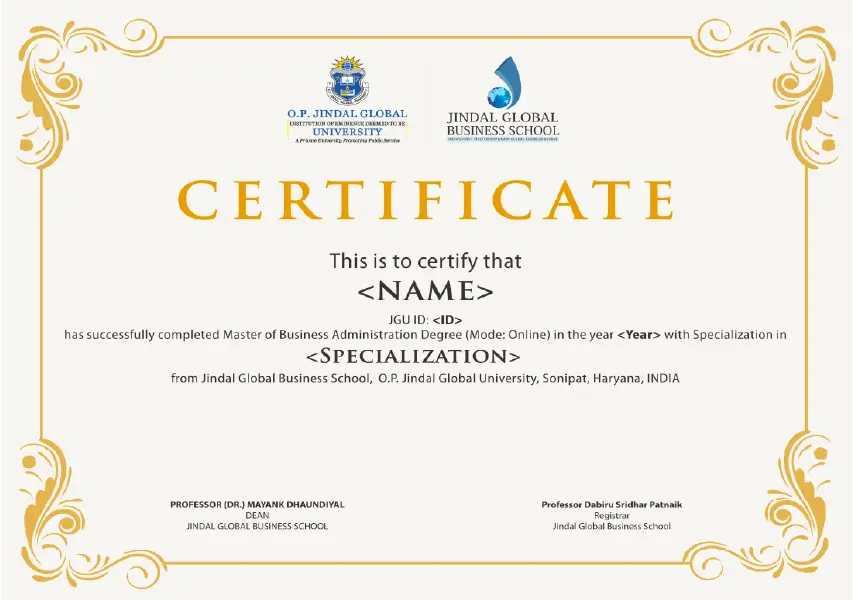 Sample MBA Degree